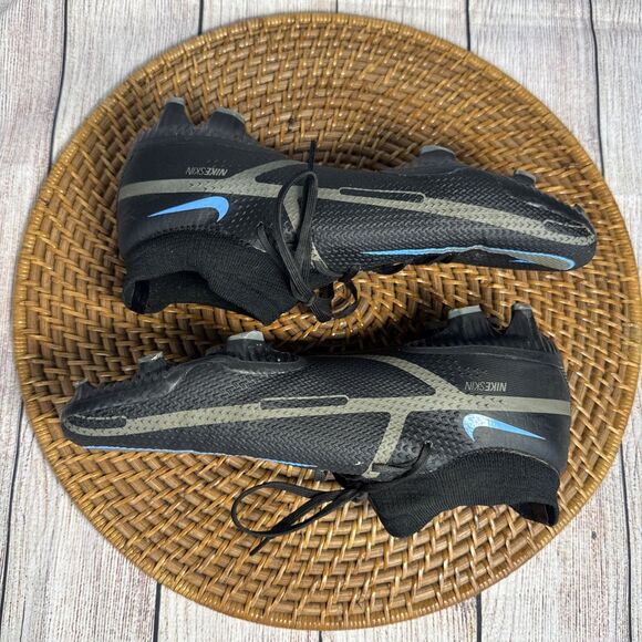 Nike Phantom GT2 Elite DF FG ACC Soccer Cleats Black Iron Grey Blue Size M6/ W8 - Picture 3 of 10
